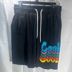 Cookies Shorts Mens Med.  Black Colorful Applique Spellout Contrast Pocket Y2K